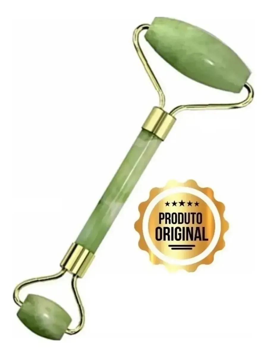 Massageador Facial Pedra Jade Rolo De Massagem Anti Estresse