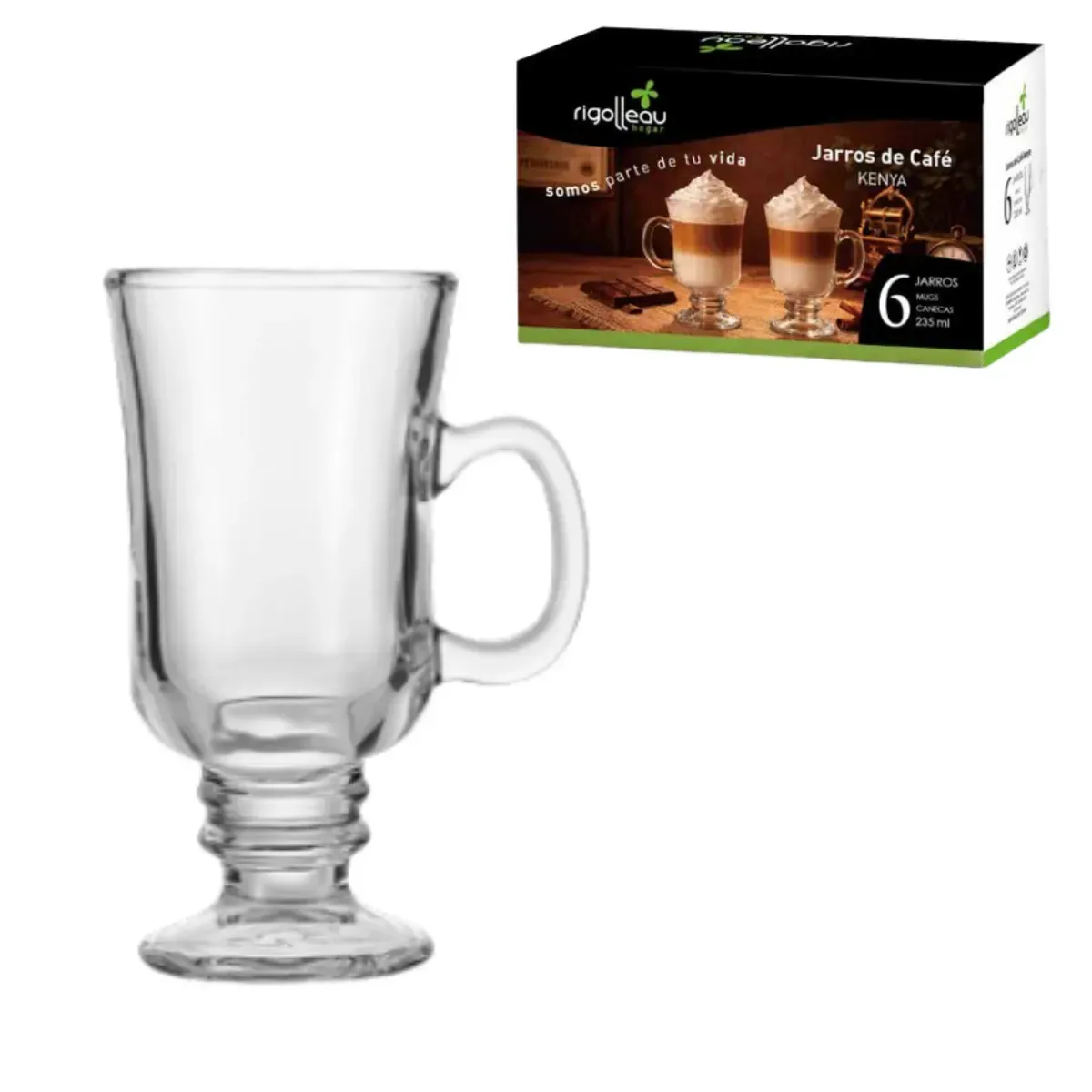 Jarros de café de vidro de 235 ml x 24 xícaras de café Rigolleau Xícara de café, café expresso e gastronomia