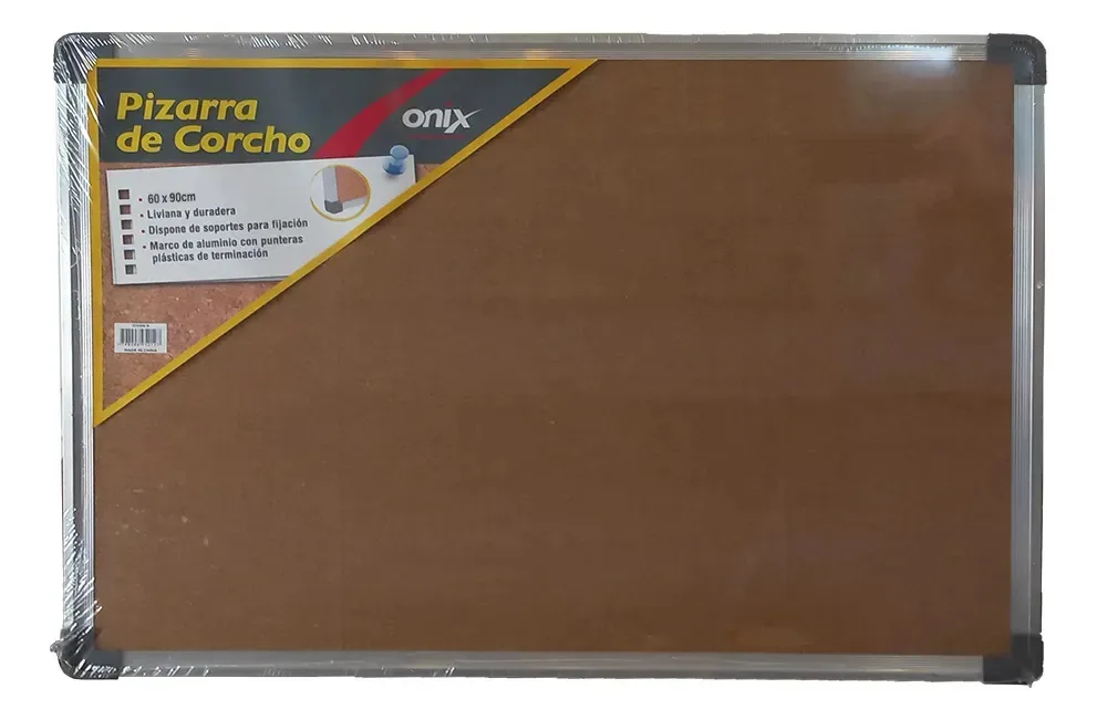Placa de cortiça Onix com moldura de alumínio 60x90 cm de cortiça