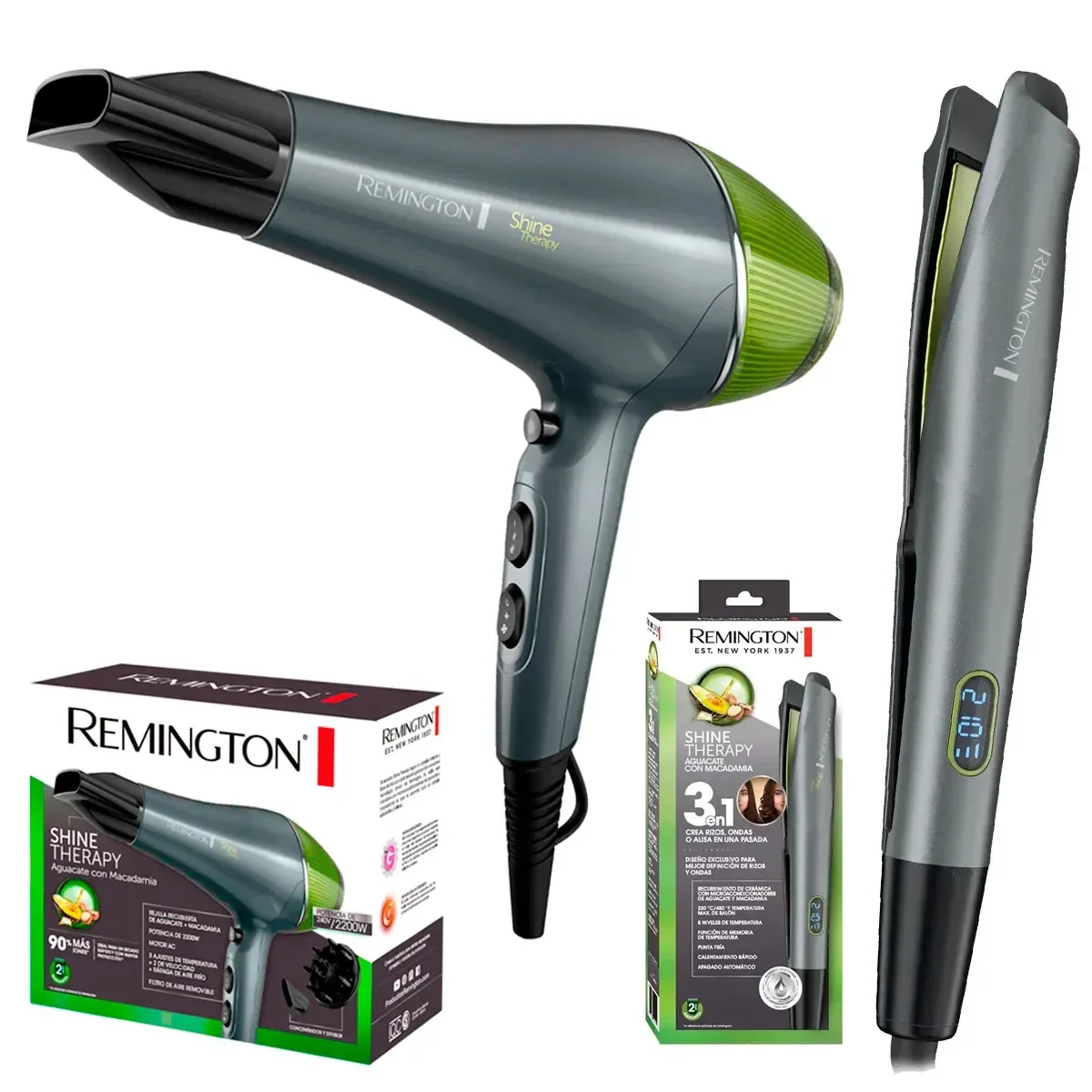 Kit de artefatos para o cabelo Remington S16A + D18A de 2 peças220V