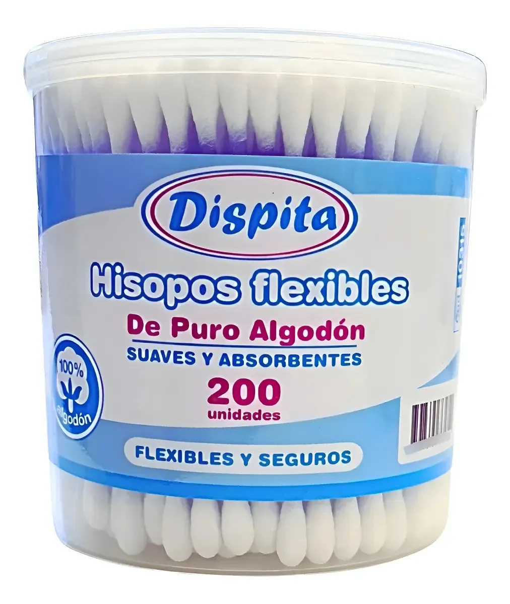 Cotonetes 100% algodão X200 unidades Dispita