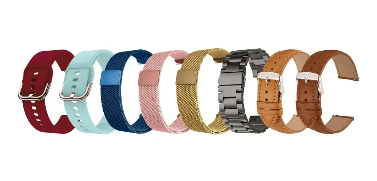 Smartwatch de malha de silicone Smartwatch 22 mm Qband Celeste
