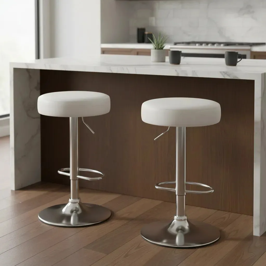 Pair Of Stools X2 Bancos de café da manhã brancos