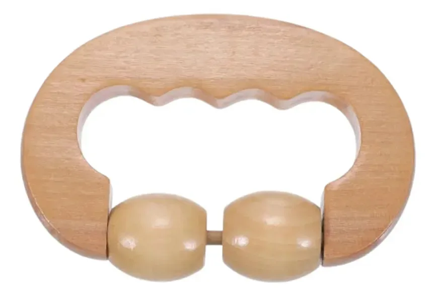 Massageadores de maderoterapia de sua escolha Massageador anatômico de mão de esfera dupla