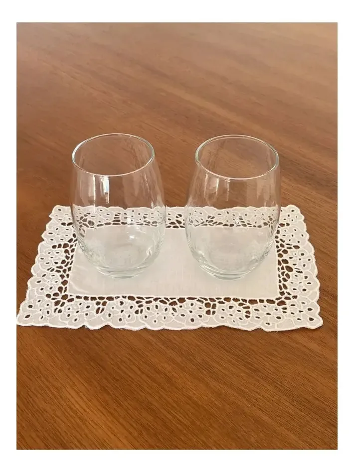 Pano De Bandeja Bordado Richelieu Percal Rendas Finas Branco Liso