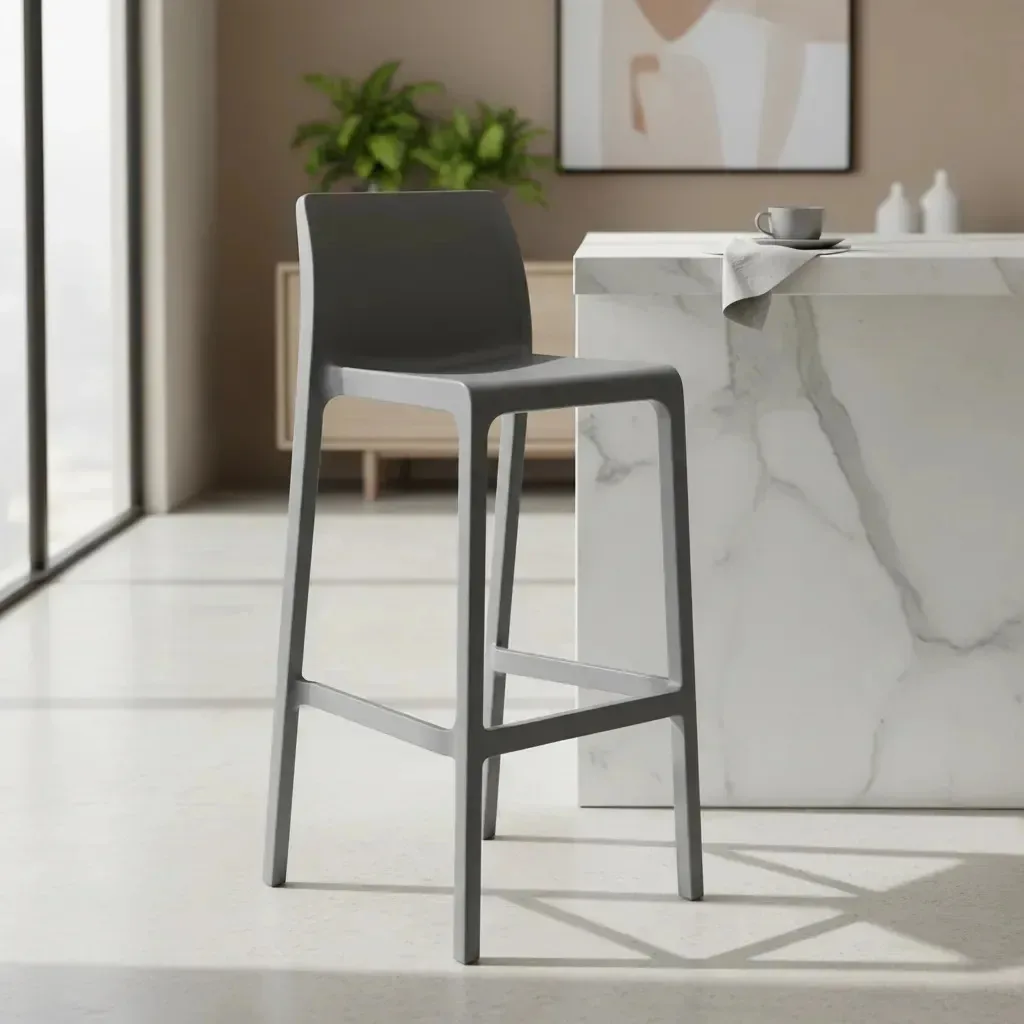 Banqueta de café da manhã Nepal Bar 65 cm cinza