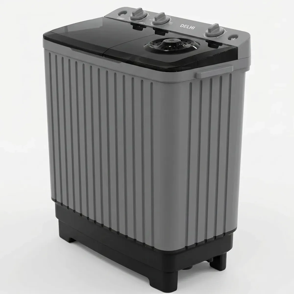 Máquina de lavar semiautomática Delhi, 5 kg, 1300 rpm, lavar e secar, cinza