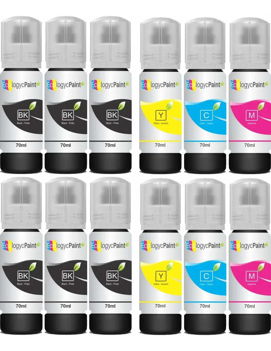 12 Tintas Compatível Epson 544 L3250 L3210 Ecologycpaint Kit