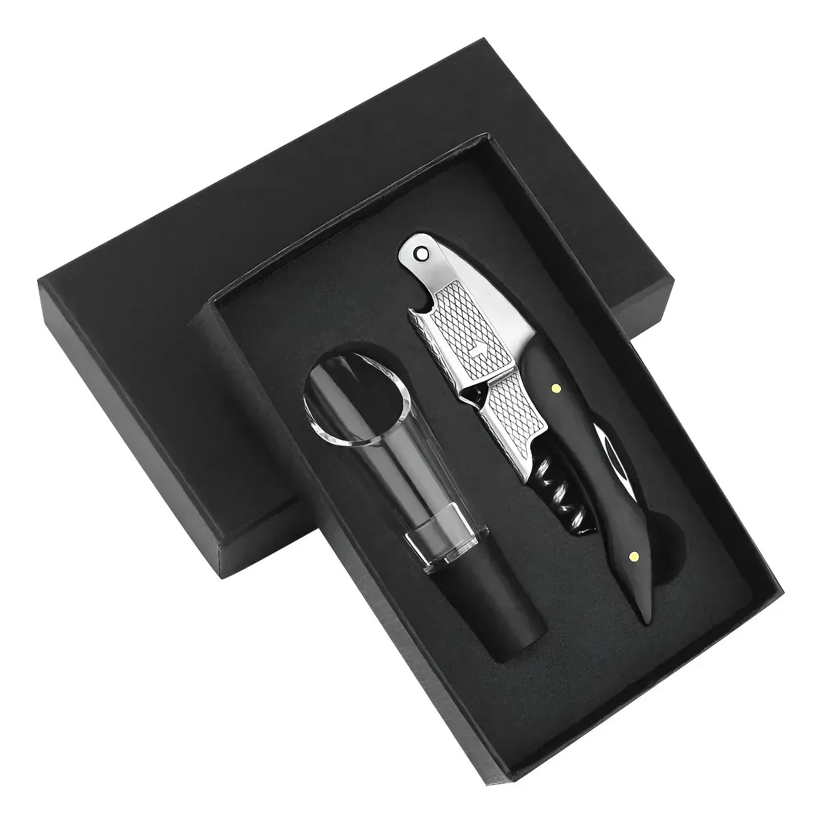 Kit de caixa de vinho Corkscrew e acessórios de 2 peças
