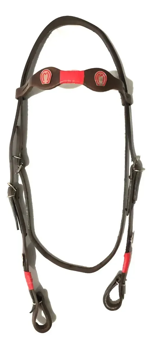 Cabeçada Luxo Mangalarga Para Cavalos Com Tranças 2 Cores Cor Marrom