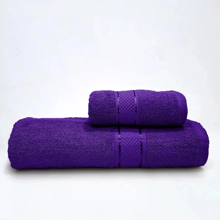 Conjunto de toalhas e toalhas Mantra Premium 360gr 100% algodão, cor violeta sólida