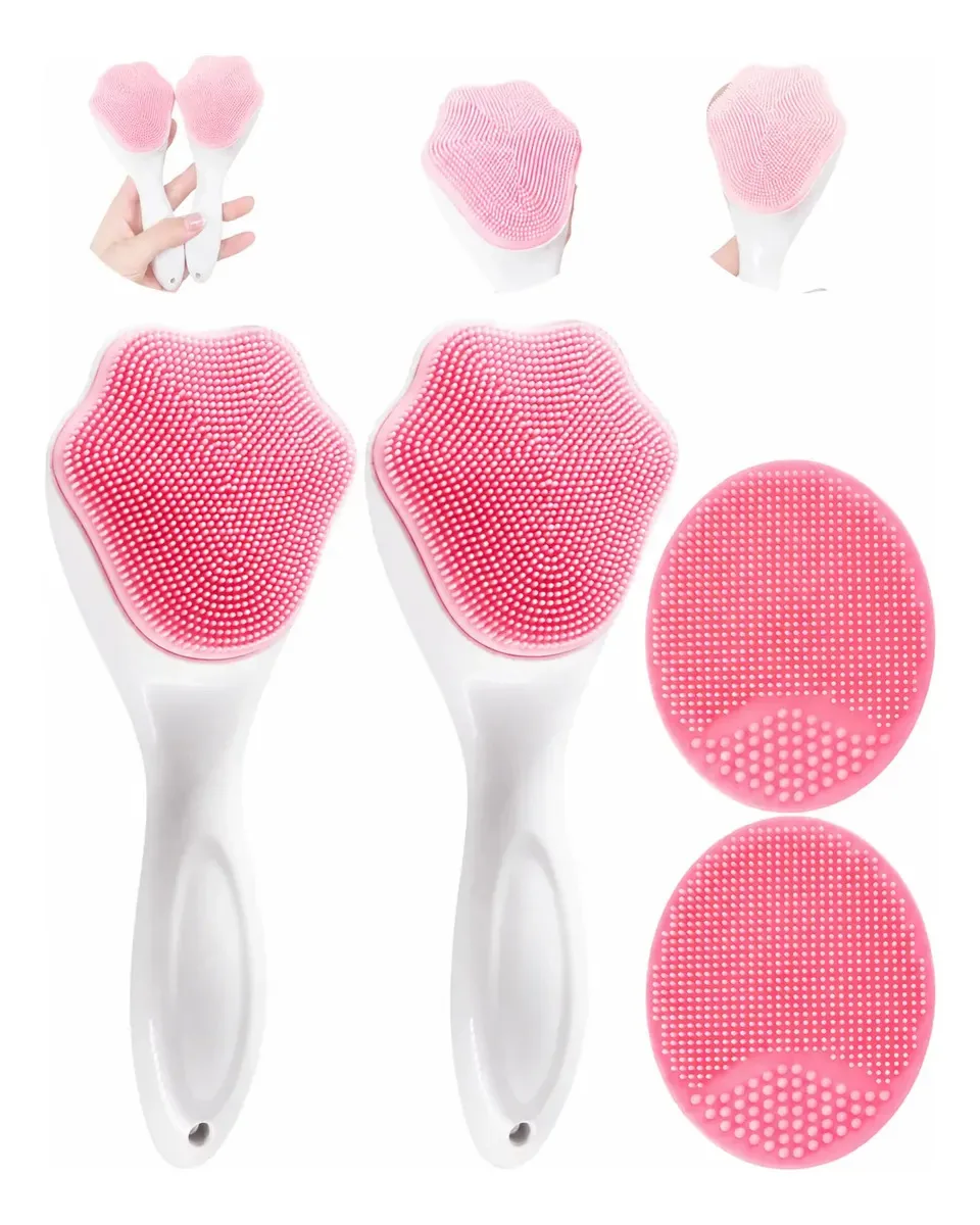 Kit 2 Escovas Silicone Facial Skin Care Limpeza Poros