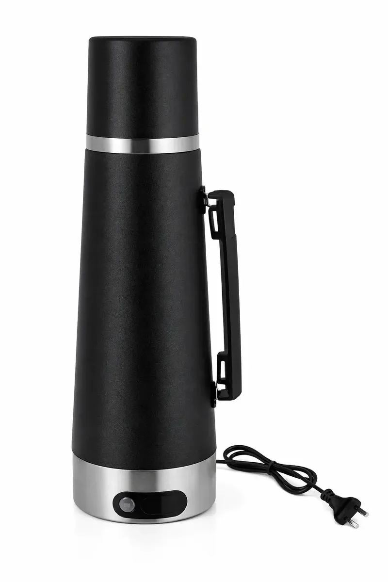 Aquecedor de água portátil elétrico Thermo Mtl de aço inoxidável Mate Coffee Tea Sistema de aquecimento rápido Capa segura Alça ergonômica Cabo de alimentação Home Office Practical Travel
