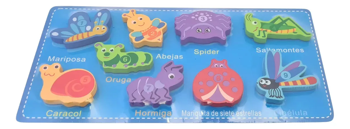 Placa de madeira, didática 3D, animais cognitivos para crianças