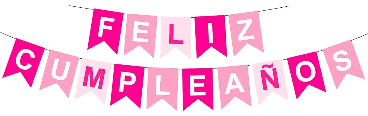 Banner de feliz aniversário azul, azul claro e magenta