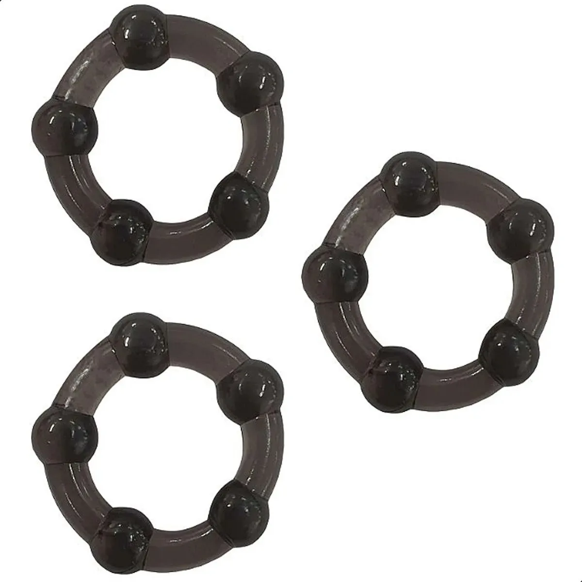 3 Anéis Peniano Retardante Masculino Gay Pênis Pinto Escroto Cor Preto