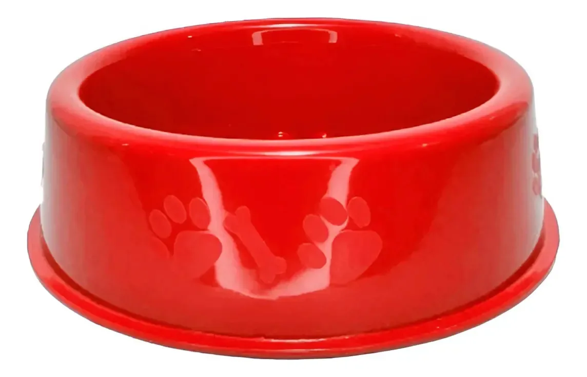 Kit 2 Comedouros Vasilha Pote P/ Ração Cachorros Gato 1500ml Cor Vermelho