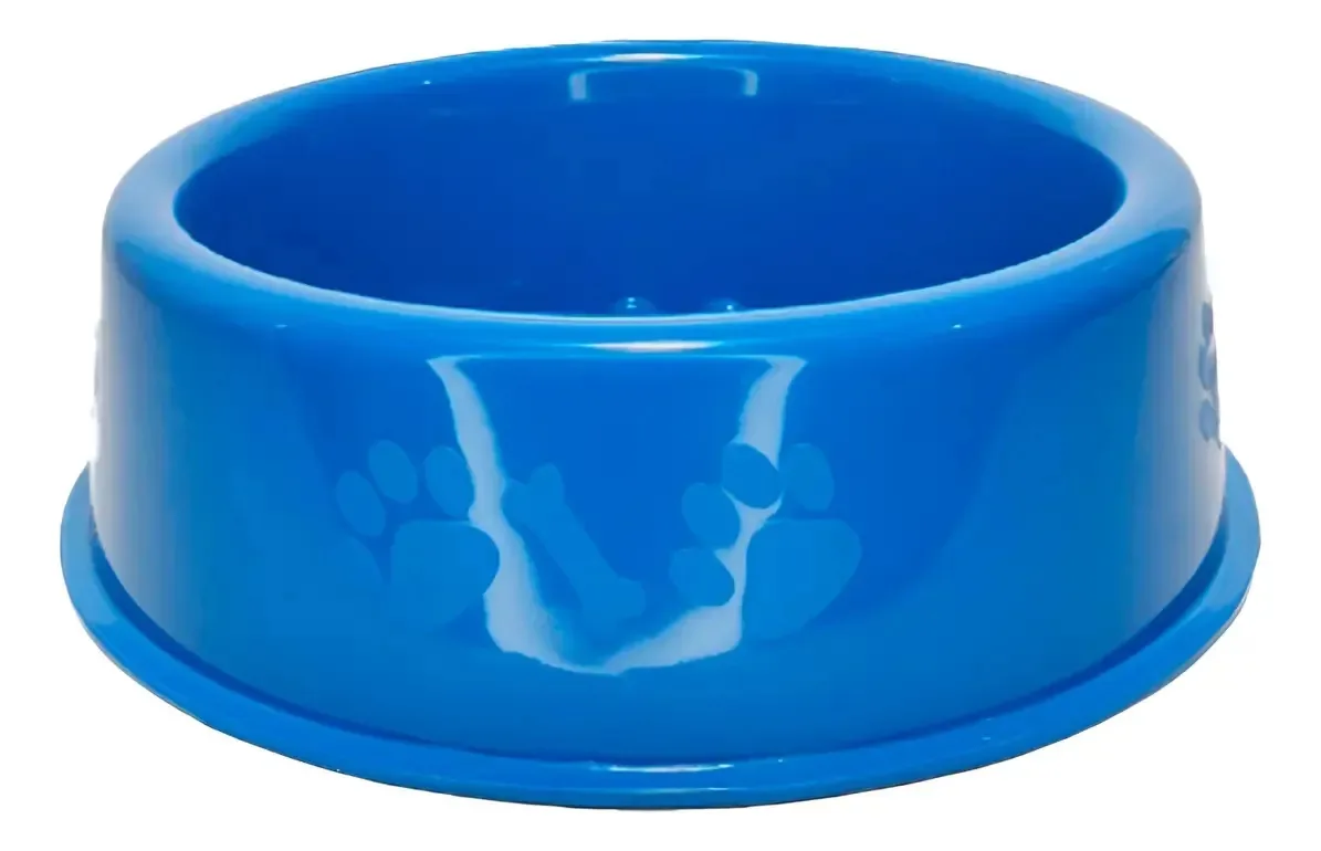 Kit 2 Comedouros Vasilha Pote P/ Ração Cachorros Gatos 800ml Cor Azul