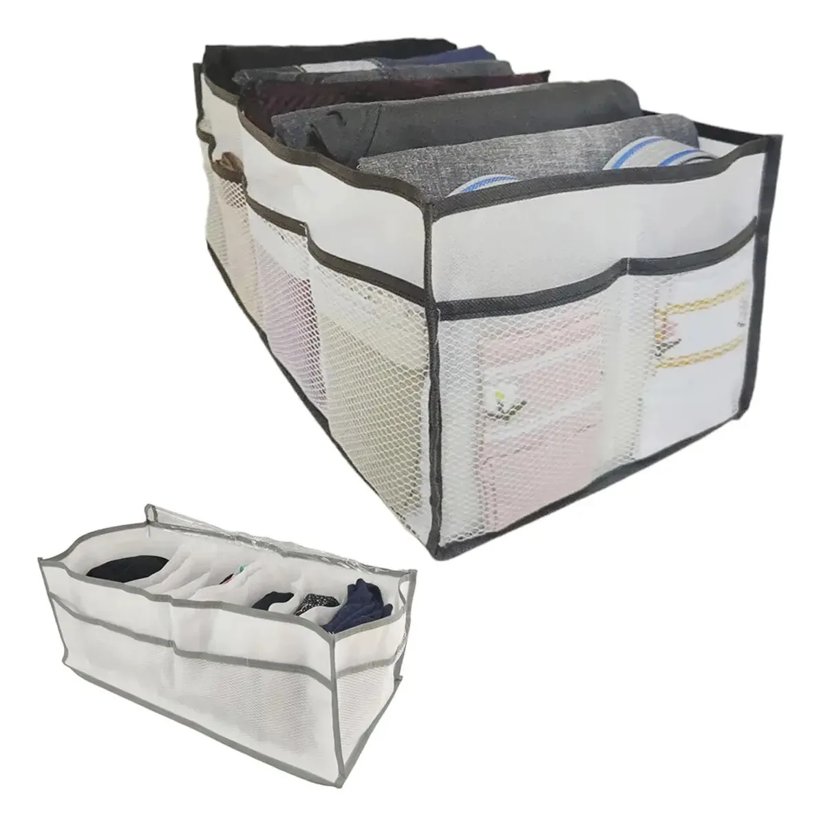 Caixa Organizadora Colmeia Camisa Roupa Intima Dobravel Branco