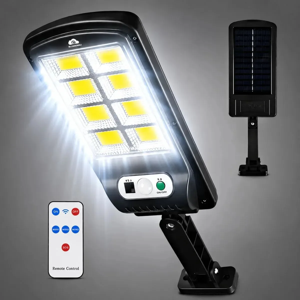 Luminaria De Poste C/ Controle E Sensor Presença 150w Preto 150w Frio