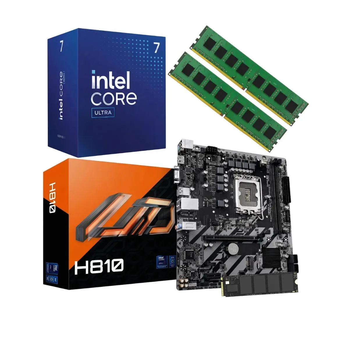 Combinação de computadores Ecovision Intel Core Ultra 7 265 + 64 Gb + 1 Tb
