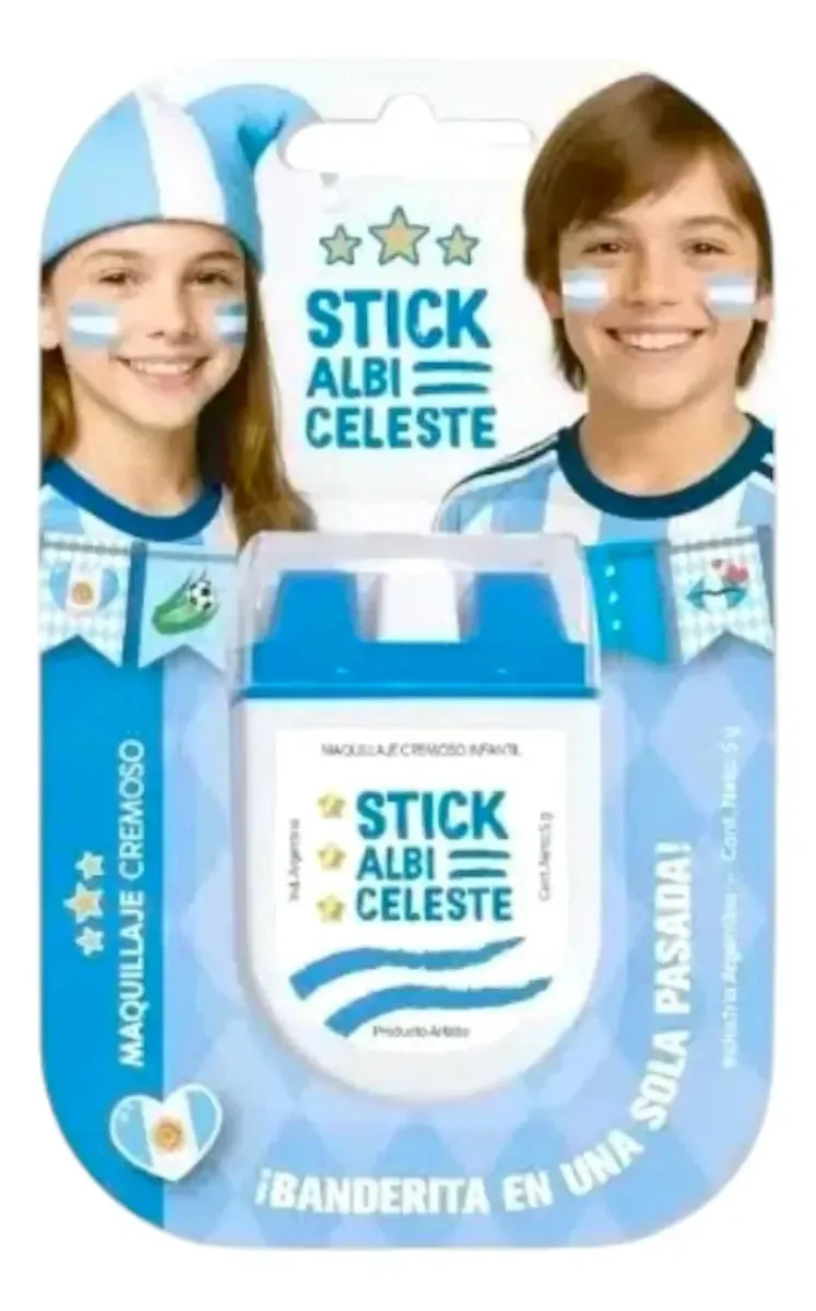 Maquiagem artística: pintura em bastão de bandeira argentina
