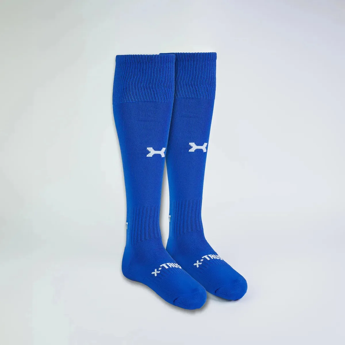 Meias masculinas de futebol/hóquei X-trust, cor azul, França, tamanho 40-45