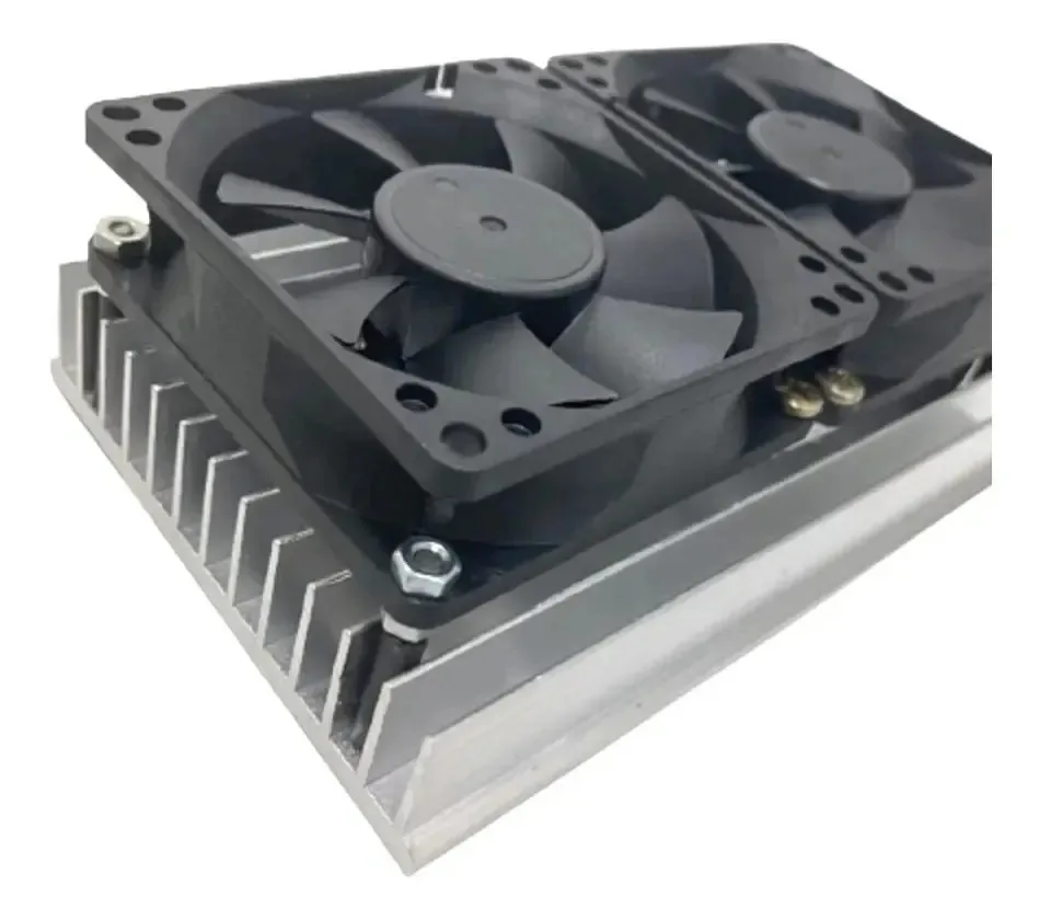 Dissipador Calor Alumínio C/ 2 Coolers 12v P/ Led 50w