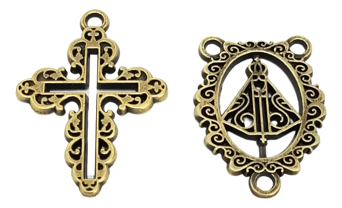 25 Crucifixos E 25 Entremeios Montagem De Terços Bijuterias Ouro Velho