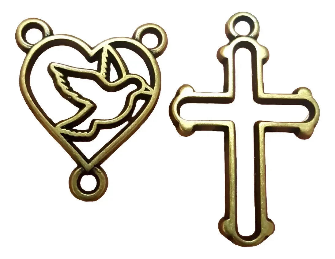 25 Crucifixos E 25 Entremeios Para Montar Terços Bijuteria Ouro Velho