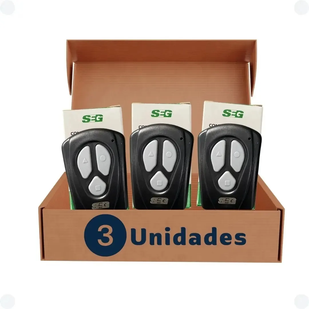 3 Controles De Motor De Portão Eletrônico Seg Garen 433mhz