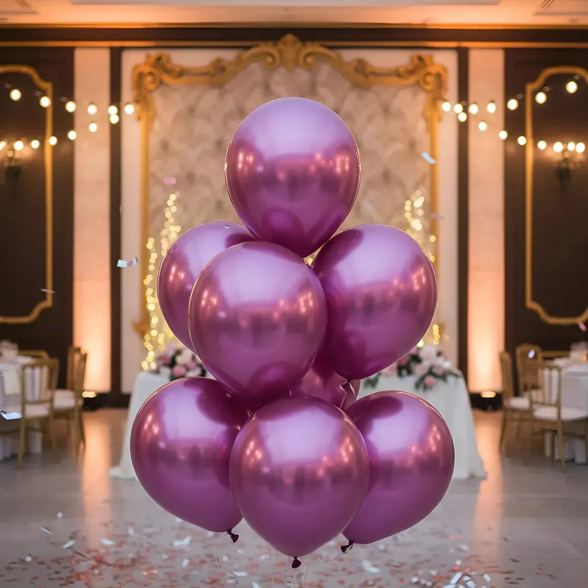 50 Bexigas Metalizadas Balões Decorativo De Festas E Eventos Rosa