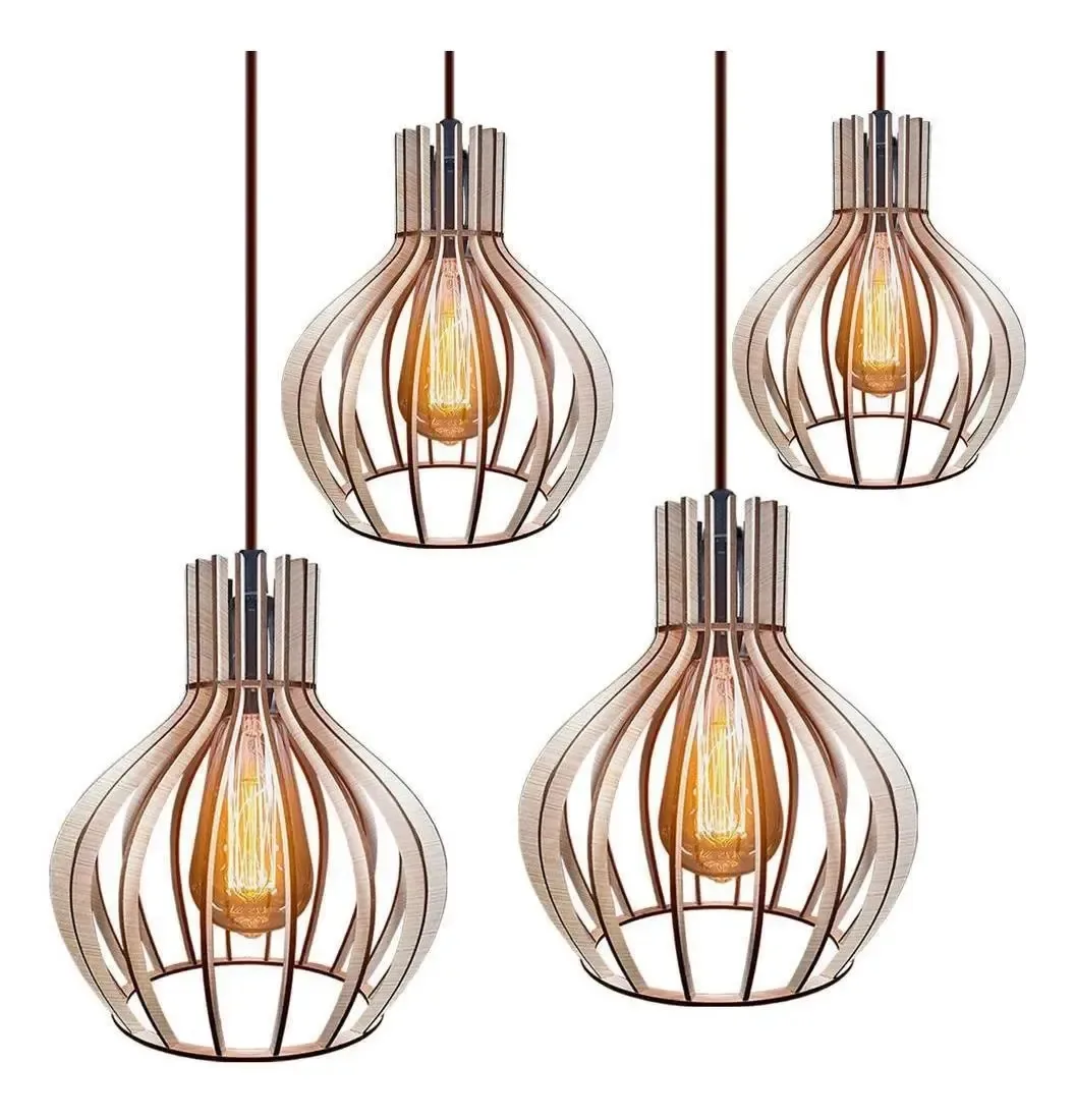 Kit 4 Lustre Londres Pendente Luminaria Cozinha Sala Quarto