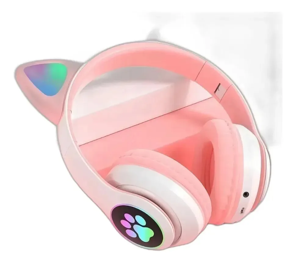 Fone Ouvido Gatinho Led Sem Fio Headset Gamer Conforto