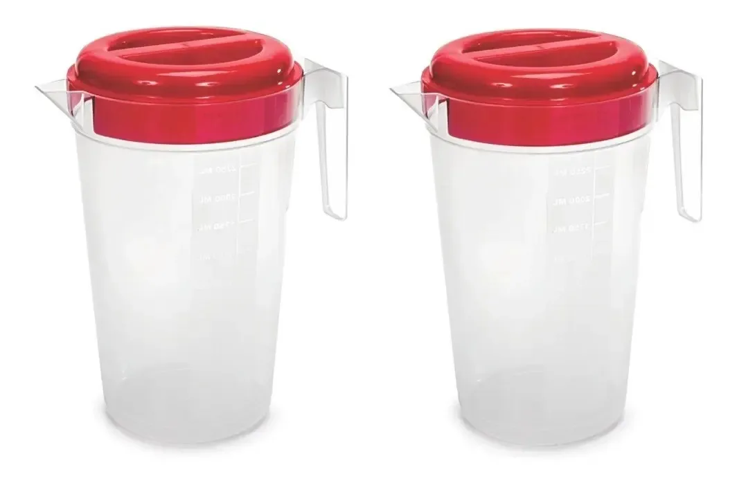 Kit 2 Jarras Para Suco Com Tampa 2,75 Litros Plástico Prime