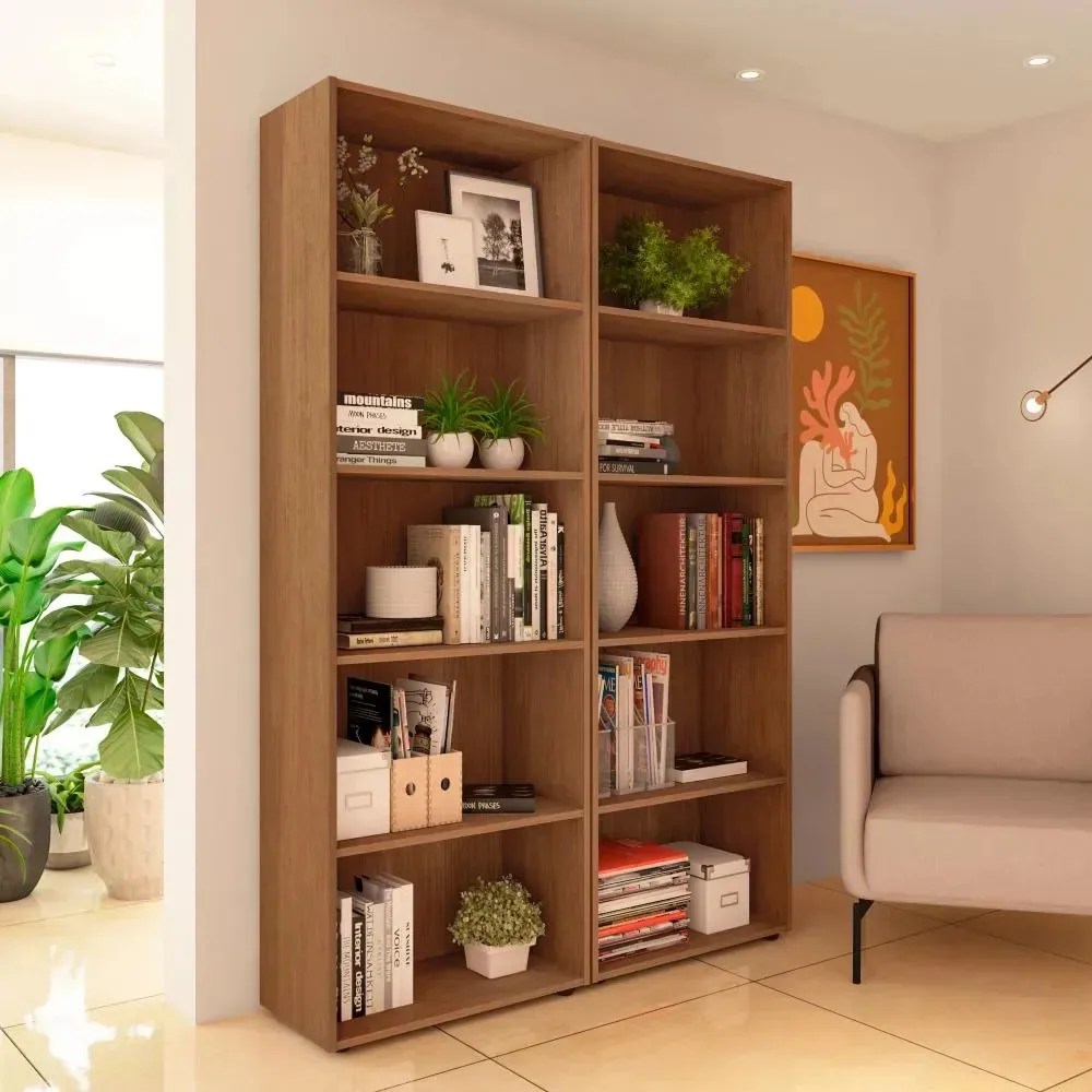 Estante Para Livros Dupla Multy 10 Prateleiras Artely Cinamomo