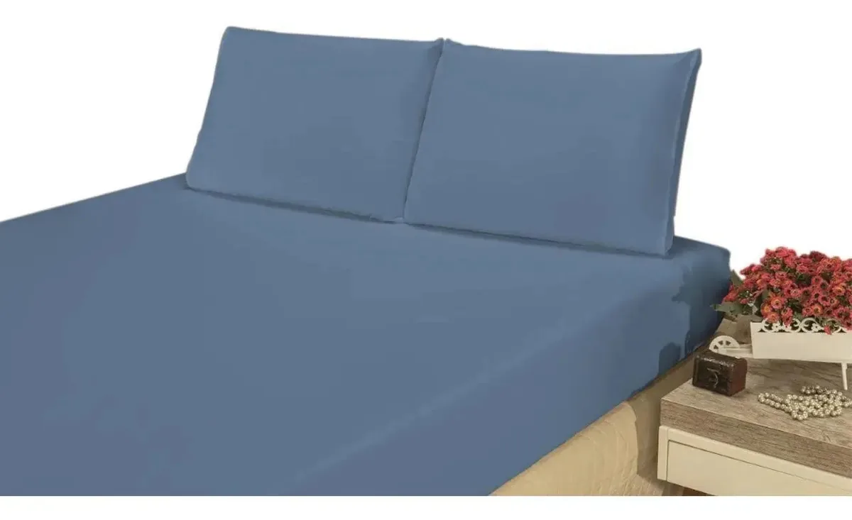 Roupa De Cama Solteiro Microfibra Bianca 2 Pç - Azul