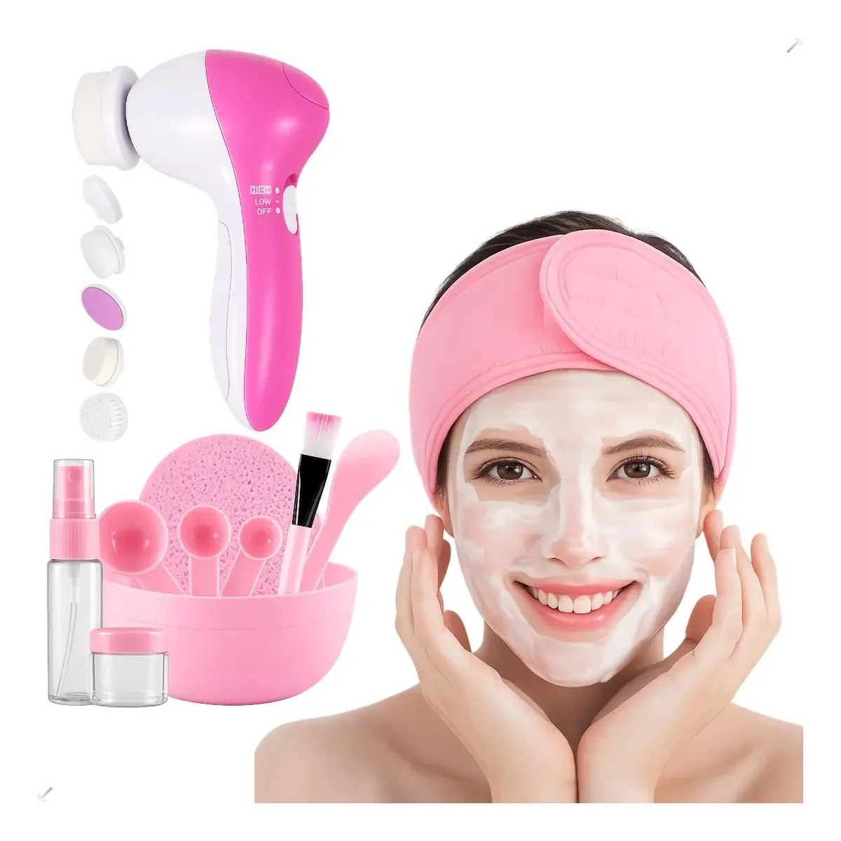Kit Cuidados Faciais Massageador + Faixa Spa