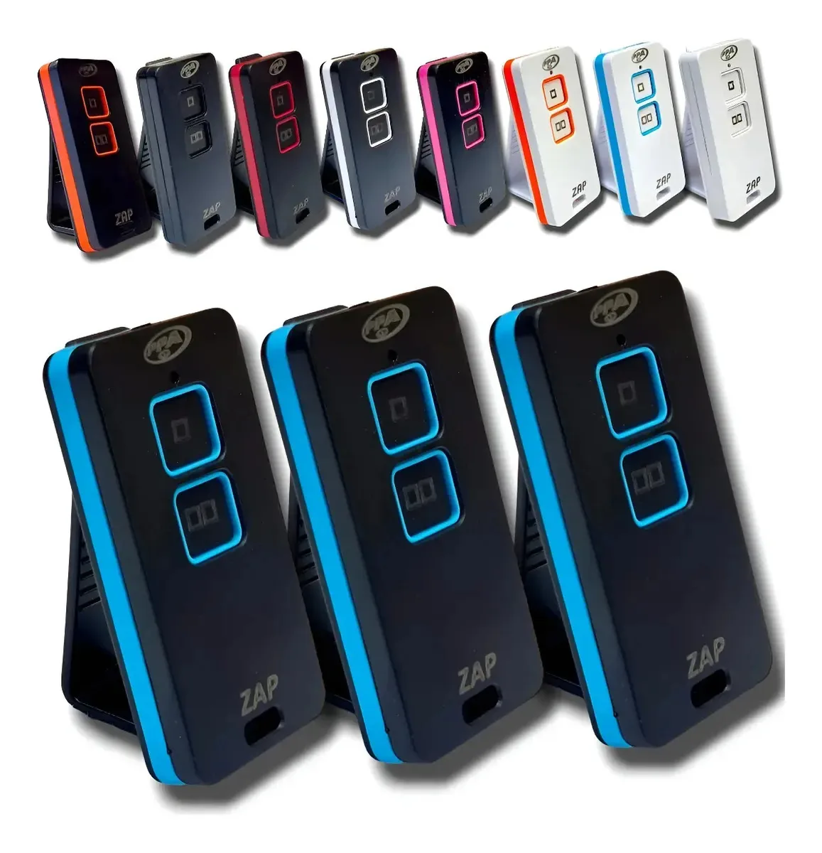 3 Controles Alarme Motor Portão 433mhz Ppa Tx Transmissor Cor Preto e azul