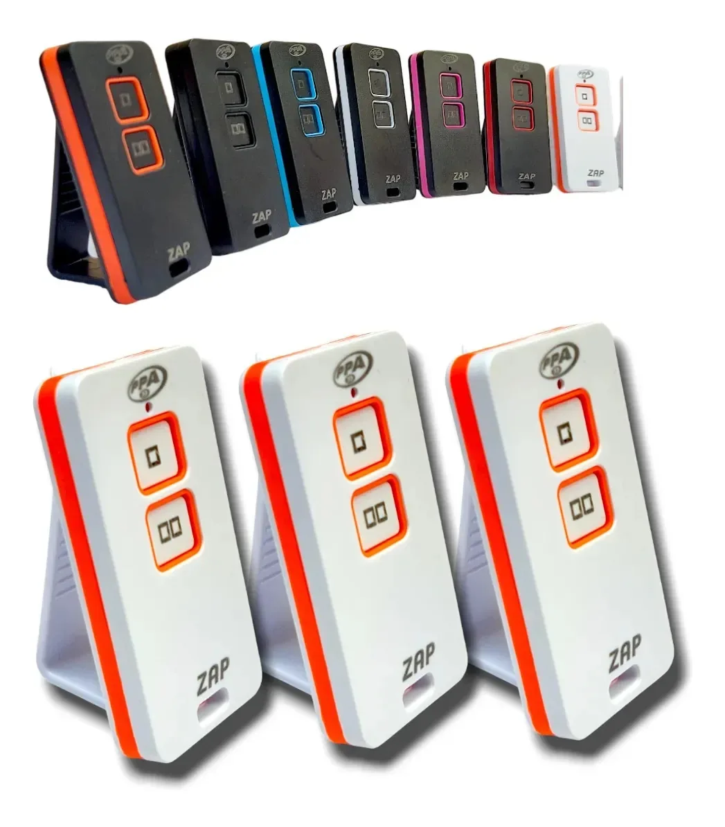 3 Controles Alarme Motor Portão 433mhz Ppa Tx Transmissor Cor Branco e Laranja
