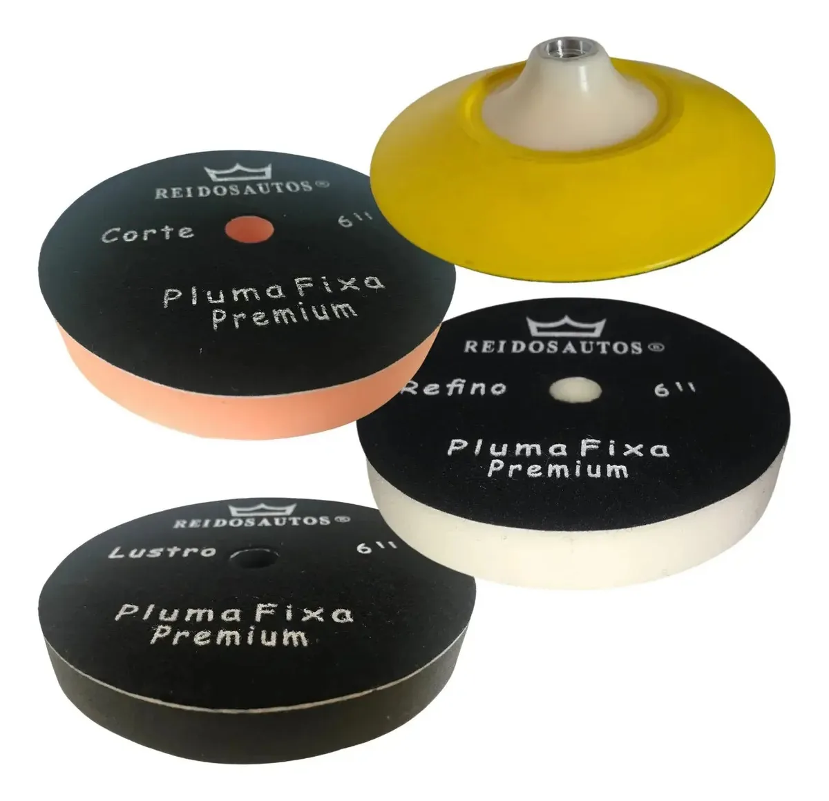 Kit Boinas Espuma 6 Polegadas Corte Refino Lustro C Suporte