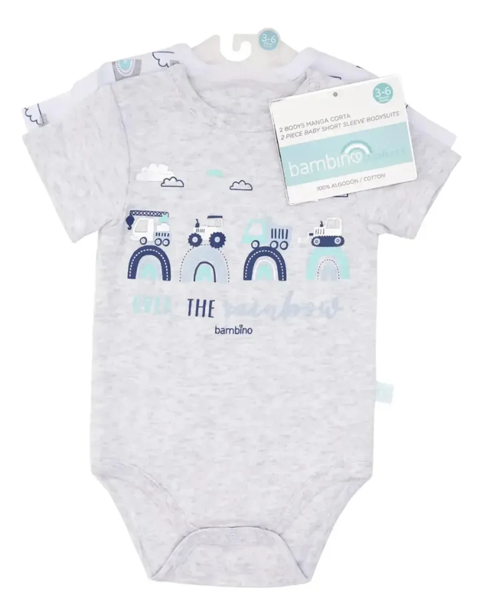 Conjunto de manga curta cinza Transport Bodies 18-24m