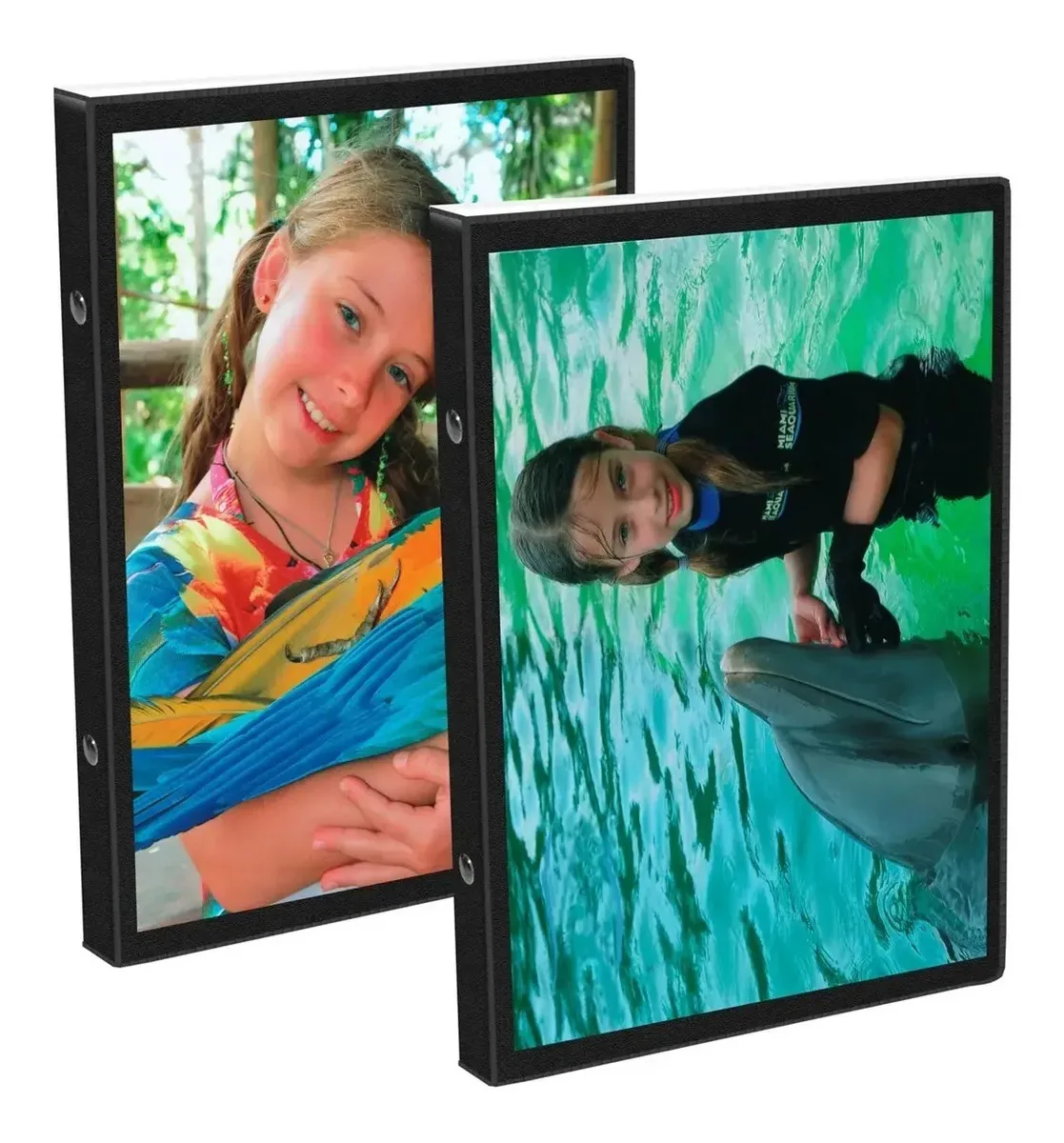 2 Álbuns Fotográfico 15x21 P/ 40 Fotos Com Visor Personaliza