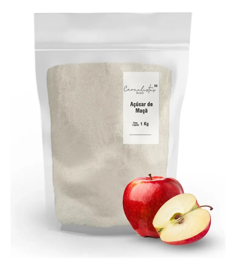 Açúcar De Maçã 1 Kg Adoçante Natural Em Pó Sem Glúten
