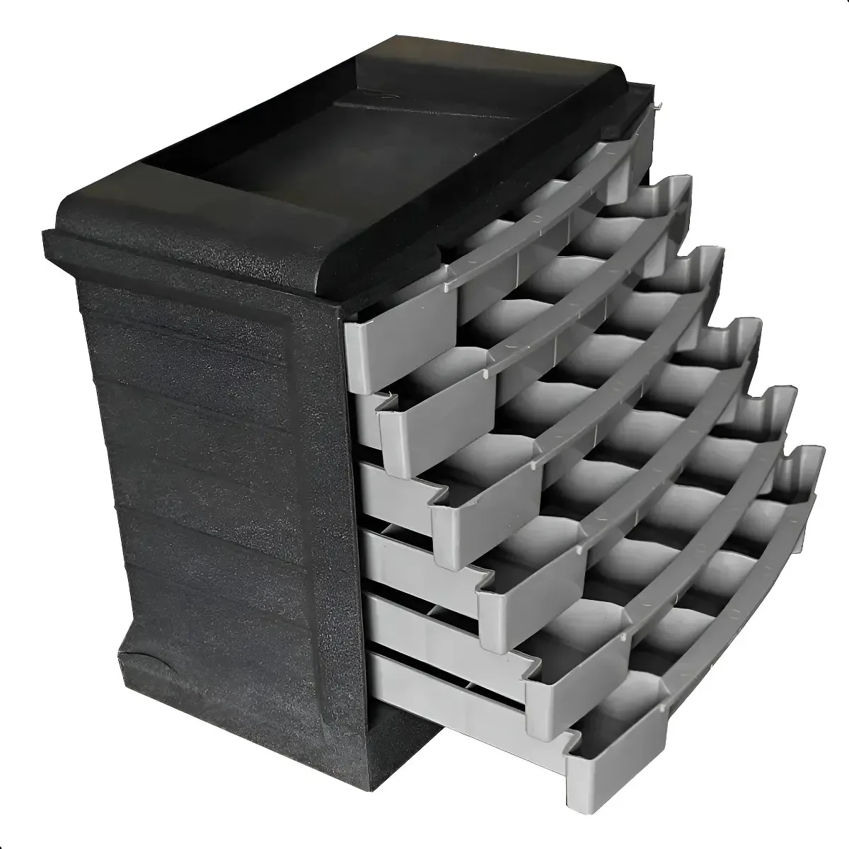 Organizador Ferramentas Parafusos 6 Gavetas Pendura Parede Preto
