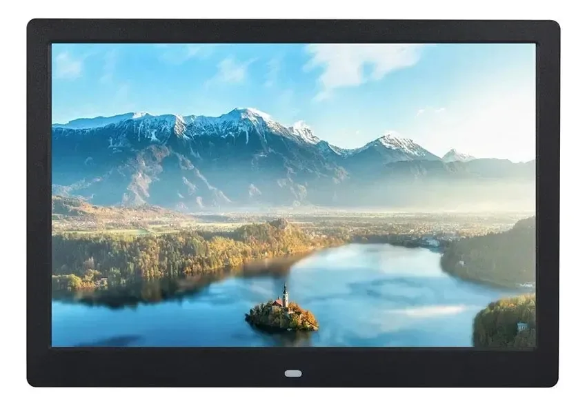 Moldura fotográfica digital de alta definição Spacmirrors de 13 polegadas, álbum de fotos eletrônico, máquina de publicidade em vídeo com tela de exibição, suporte USB e cartão SD, suporte