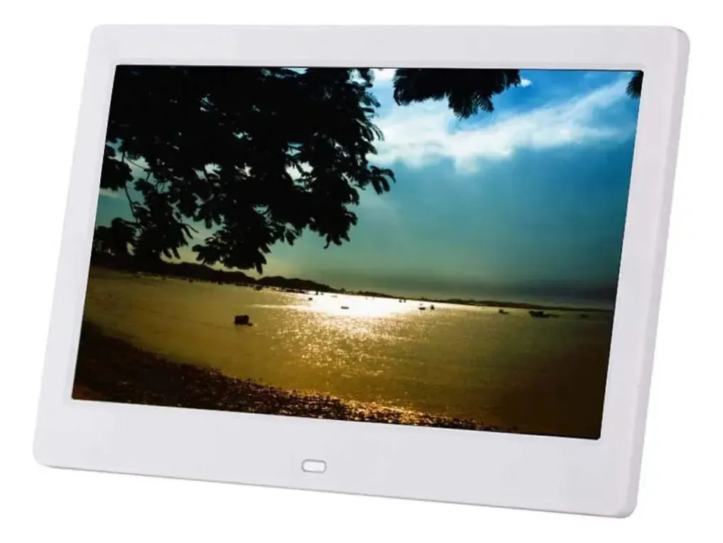 Moldura fotográfica digital Spacmirrors de 10 polegadas Digital Touch Uma máquina de publicidade comercial suporta suporte de reprodução montado na parede 1080p, calendário, despertador, USB e cartão.