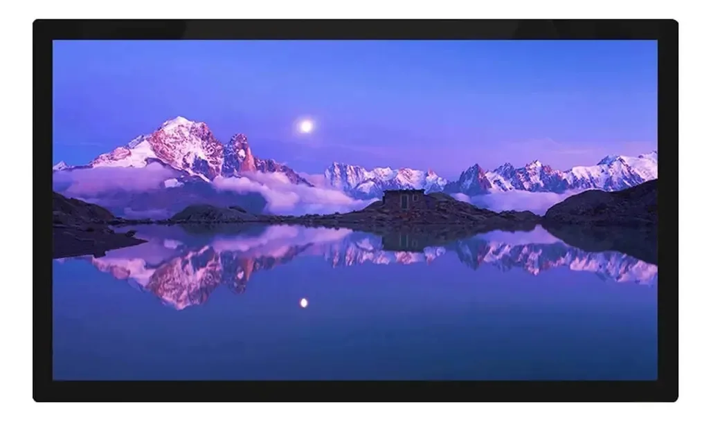Moldura fotográfica digital Usmask Spacmirrors, máquina de publicidade eletrônica digital de parede de 23,6 polegadas, suporte para resolução 1080p, qualidade HD 1920x1080, branco (preto)