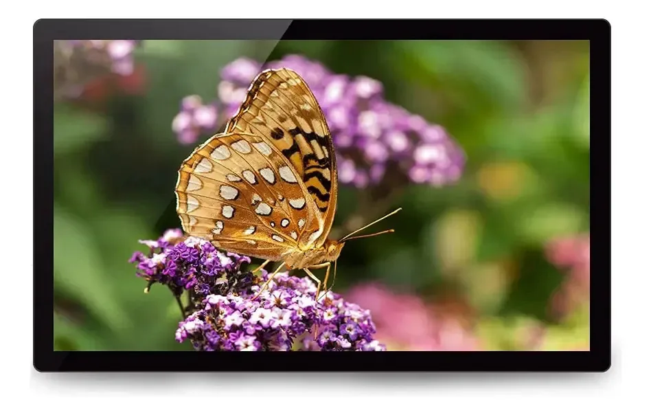 Molduras para fotos digitais branca/preta Spacmirrors Display digital HD IPS de 27 polegadas Reprodutor de publicidade montado na parede Leitor de vídeo Tamanho do produto: 66 * 39,8 * 3,5 cm