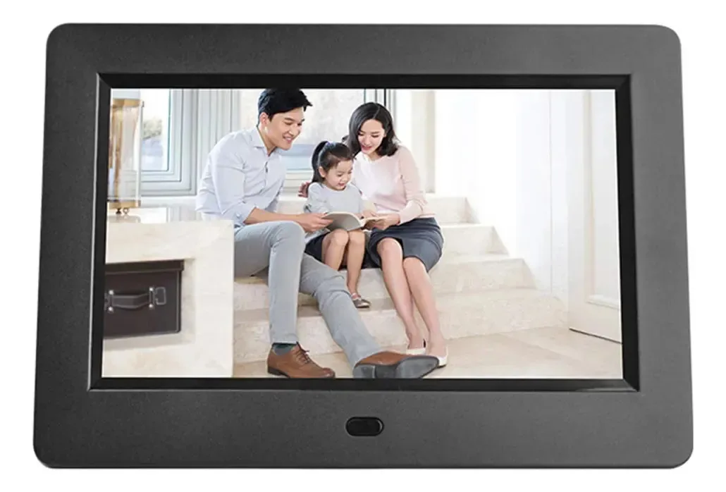 Molduras digitais Spacmirrors, álbum de fotos eletrônico digital de 7 polegadas, máquina de publicidade inteligente, ângulo de visão total IPS, display LED de alta definição, Deja S